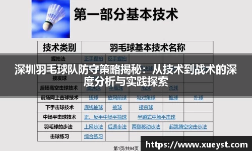 深圳羽毛球队防守策略揭秘：从技术到战术的深度分析与实践探索